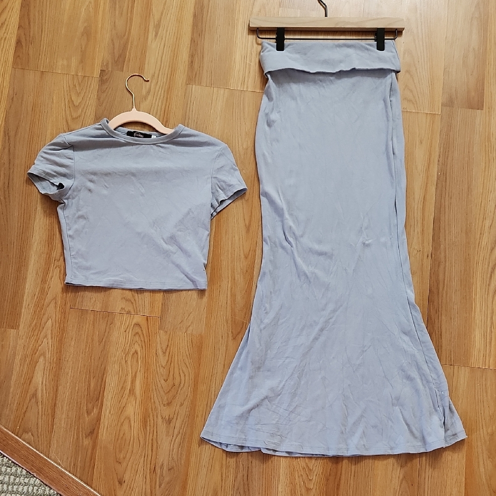 Lavender Blue Women's Body Con Skirt Set